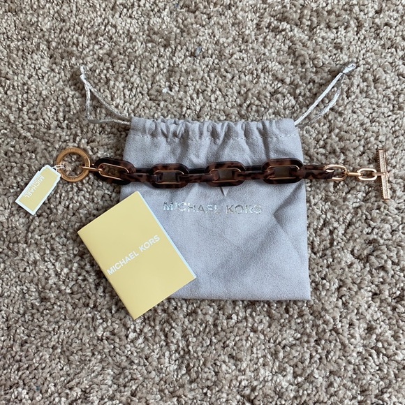 NWT Michael Kors tortoise shell link bracelet - Picture 4 of 8